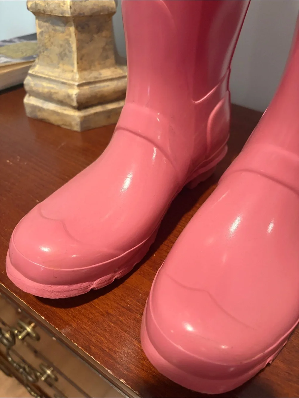 Hunter Pink Tall Gloss Rain Boots
